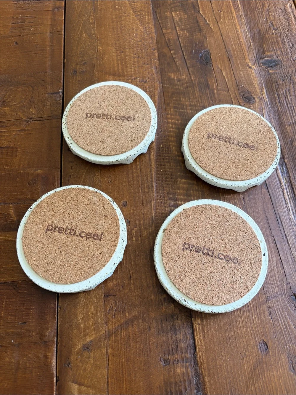 NWOT West Elm Pretti.Cool Terrazzo Coaster Set in White Set of 4